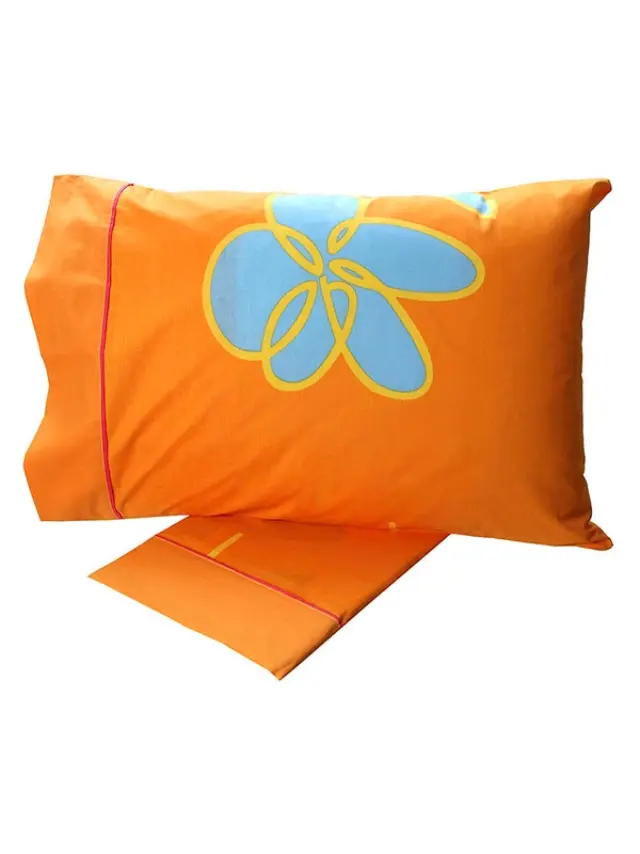 Σετ Σεντόνια Cotton Feelings εμπριμέ 129 Orange Μονό (160x260) Sunshine