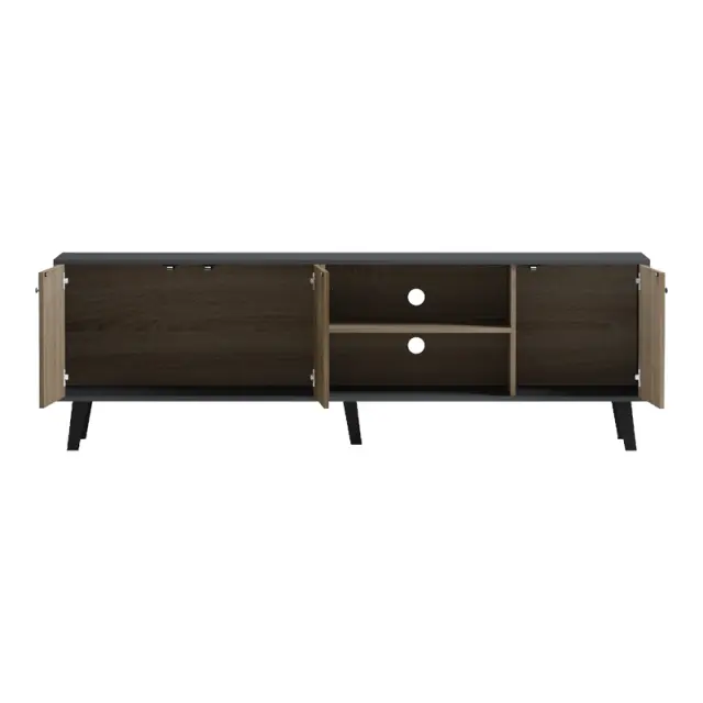 Έπιπλο τηλεόρασης Tuscany pakoworld sonoma-ανθρακί 180x41x51εκ 2