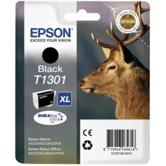 Epson T1301XL Γνήσιο Μελάνι Εκτυπωτή InkJet Μαύρο (C13T13014012 C13T13014010)