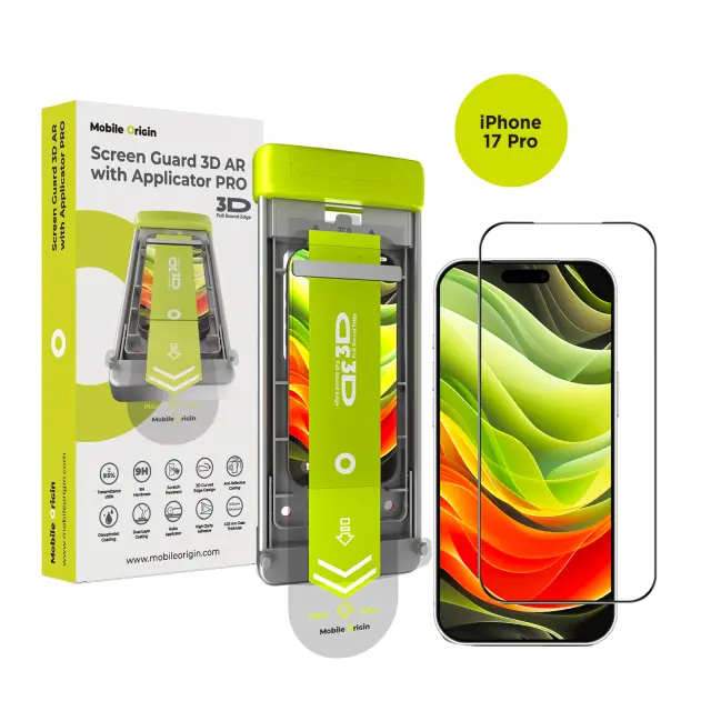 Mobile Origin Screen Guard 3D AR with Appllicator PRO iPhone 17 Pro
