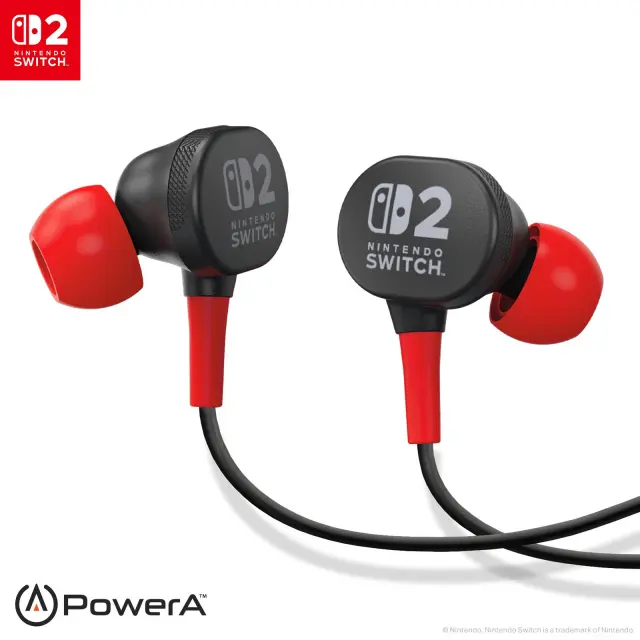 PowerA Wired Earbuds for Nintendo Switch 2- Black - Nintendo Switch 2
