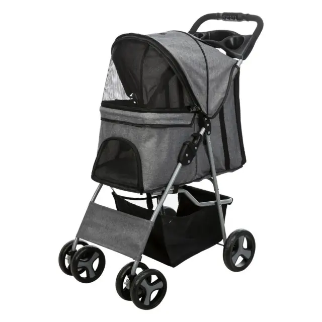 Trixie Buggy Καρότσι Μεταφοράς Σκύλου Γκρι έως 15kg 47×100×80cm
