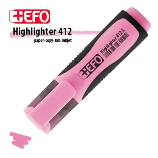 Μαρκαδόρος Υπογράμμισης +Efo 412-3 Pastel Ροζ