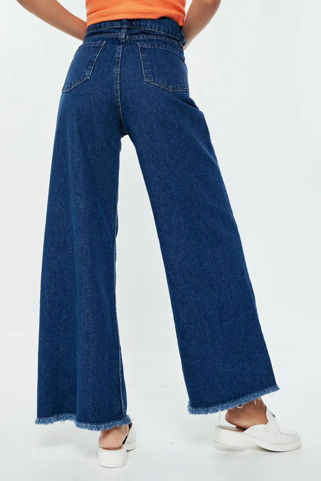 Παντελόνι Jean Wide Leg Ψηλόμεσο Fluo Γαλάζιο 3