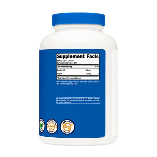 Nutricost Betaine HCI + Pepsin Capsules 2
