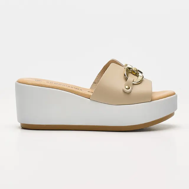 Comodissima Πέδιλα Γυναικείο δέρμα Μπεζ COM/343190 BEIGE