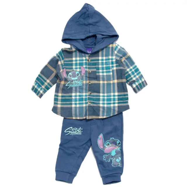 Μπλούζα με Κουκούλα και Παντελόνι Stitch 8060250 - 12 M (80cm)