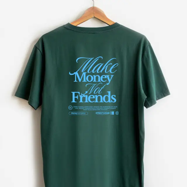 T-shirt Noshame® Army με τύπωμα Make Money not Friends - 122583 - XXL 2