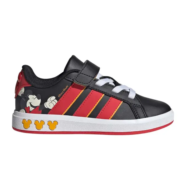 adidas Sportswear Boy's Grand Court Disney Mickey Mouse Elastic Laces K Μαύρο - Κόκκινο KI9187 (adidas Sportswear)