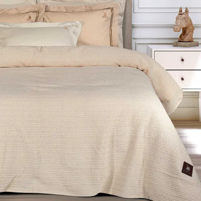 Κουβέρτα Μονή 160x240 Πικέ Essential Greenwich Polo Club 4456 Ecru 100% βαμβακερό 2