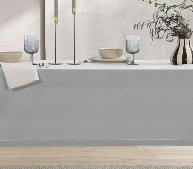 ΤΡΑΠΕΖΟΜΑΝΤΗΛΟ ΡΟΤΟΝΤΑ STEADY D.180cm NEF-NEF HOMEWARE, 100% BAMBAKI - L.GREY (039721)