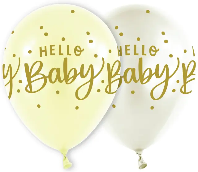 Μπαλόνια Λάτεξ 11 Hello Baby Dots Λευκό και Ιβουάρ / 6 τεμ