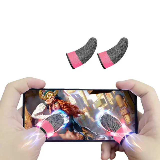 Techsuit - Mobile Gaming Finger Sleeve (FS4-04) - for Peaceful Elite, King of Glory, Anti-Sweat - Pink