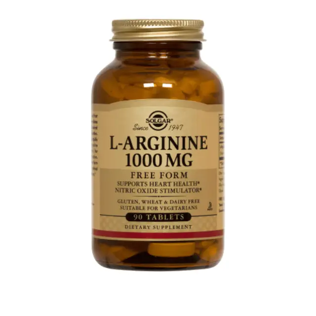 SOLGAR L-Arginine 1000mg Συμπλήρωμα Διατροφής με Αργινίνη για Ανάπτυξη, Αποκατάσταση & Ενδυνάμωση του Μυϊκού Συστήματος, 90tabs