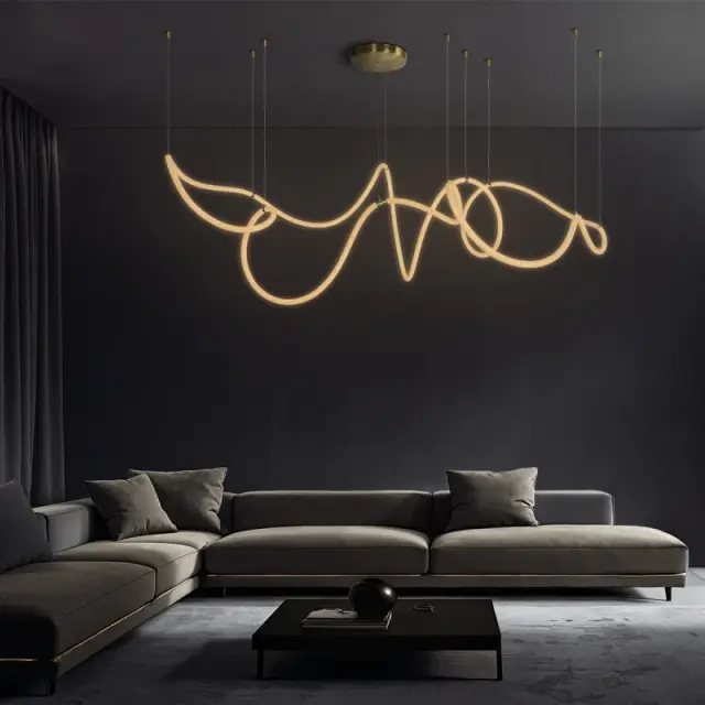 LED Κρεμαστό Φωτιστικό Οροφής GLOW 105Watt CCT με Τηλεχειριστήριο Χρυσό Πλατίνα και Λευκό Νήμα KLV-101-0158
