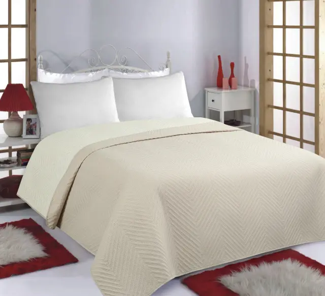 ΚΟΥΒΕΡΛΙ σετ (170cm x 220cm) BONES beige/ivory - -