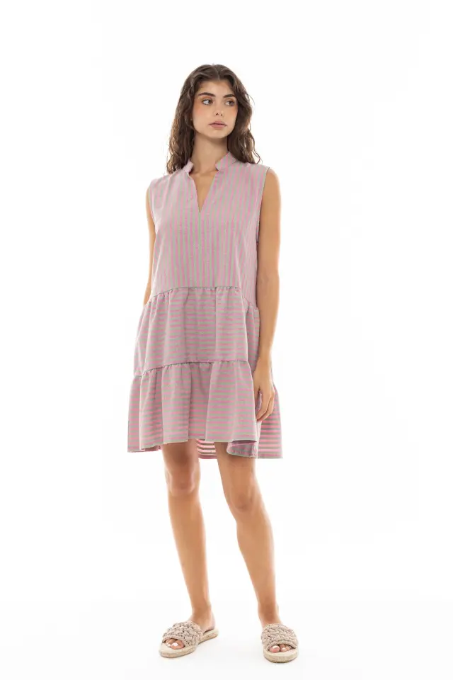 B346 - Type - BEACHWEAR STRIPE PINK GREEN