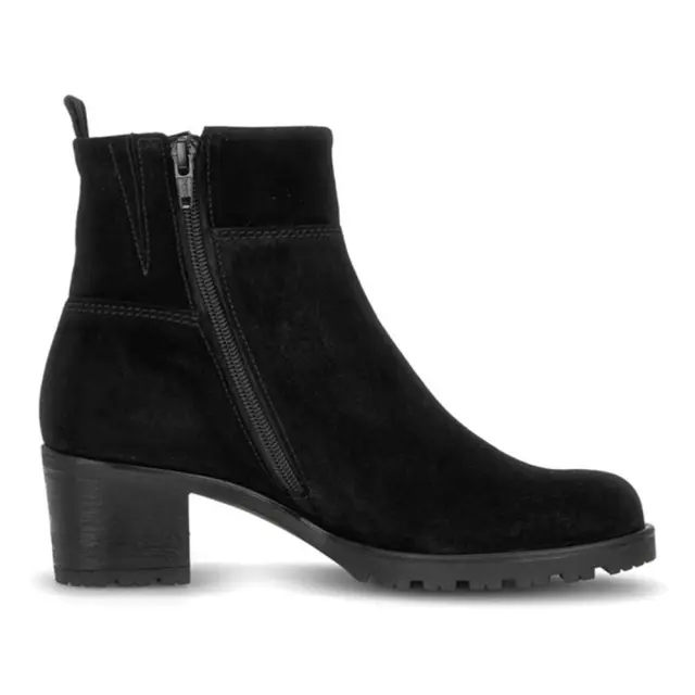 Gabor Μποτάκια με Τακούνι Γυναικείο δέρμα Nubuck Μαύρο GAB/803202 002-BLACK - 39