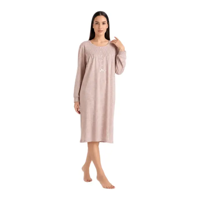 Rachel Γυναικείο Νυχτικό Κλασσικό Cashmere, Χρώμα Ροζ