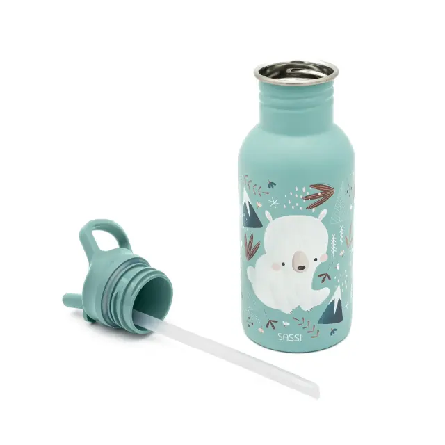 Sassi Ανοξείδωτο Παγούρι με Καλαμάκι 500ml Munchy The Bear 2
