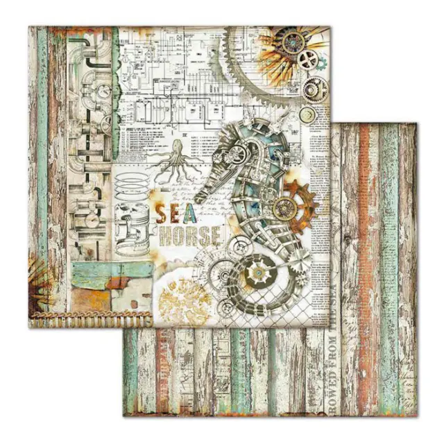 Χαρτί Scrapbooking Stamperia Διπλής Όψης - Sea World Seahorse - 31x30cm