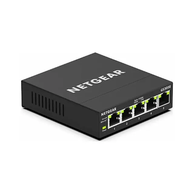 Netgear Managed Switch L2 Switch GS305E 5-Port Gigabit Black (GS305E-100PES)