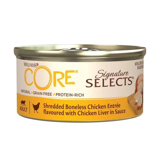 Wellness Core Signature Selects Ψιλοκομμένες Λωρίδες Κοτόπουλο & Συκώτι Κοτόπουλο Σε Σάλτσα 79gr Μονόχρωμο