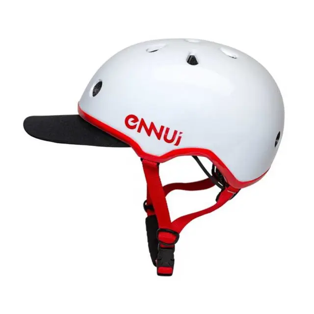 ENNUI elite white red shiny κράνος με αφαιρούμενο peak (54-59cm)