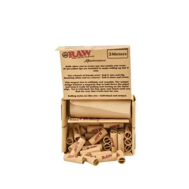 RAW Rolls and Tips 3 meters rolls + 30 pre-rolled tips 3