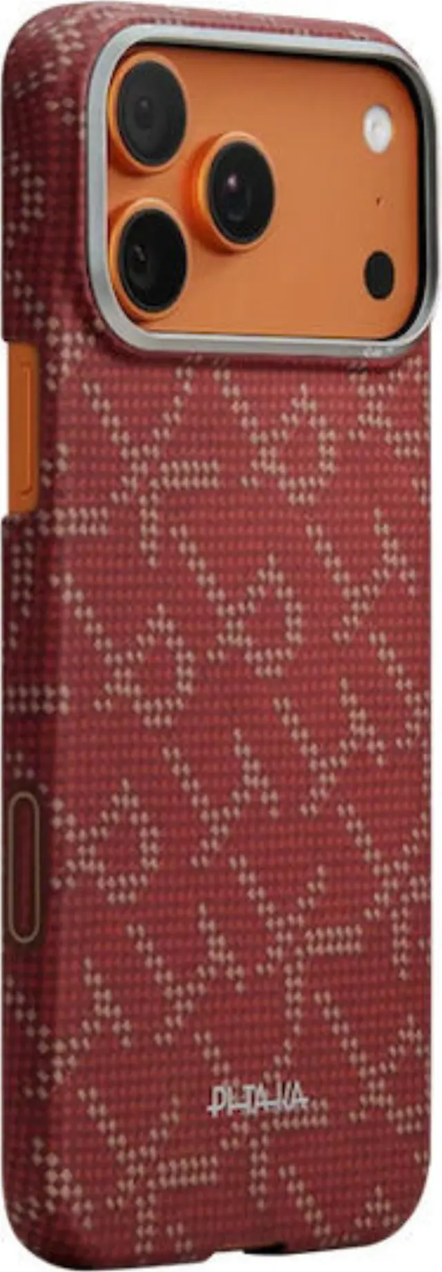 Pitaka Ultra-Slim Case, Monogram-Gold/Red - iPhone 17 Pro Max
