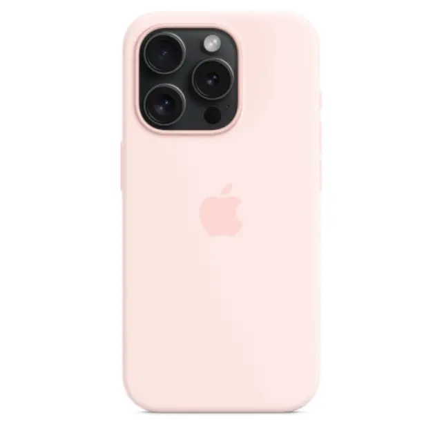 Apple iPhone 15 Pro Silicone Case With MagSafe Light Pink