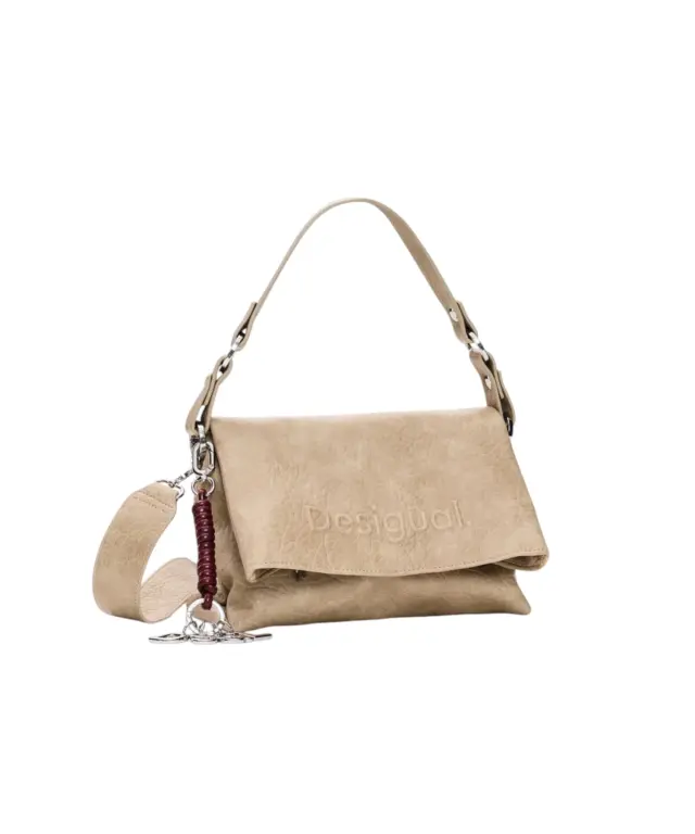 Desigual - Γυναικεία Τσάντα Ώμου / Χιαστί Half Logo Venecia 4.0 26WAXP51-1008 Μπεζ 2