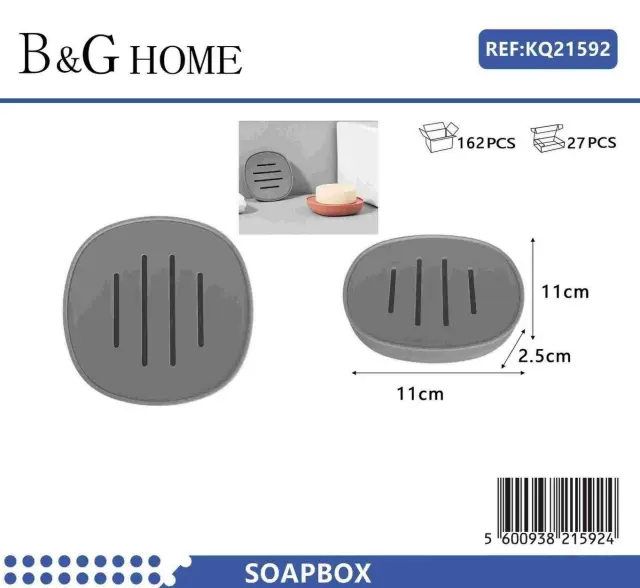 Σαπουνοθήκες μπάνιου πλαστικές - Σετ 9pcs - Grey - 21592 2