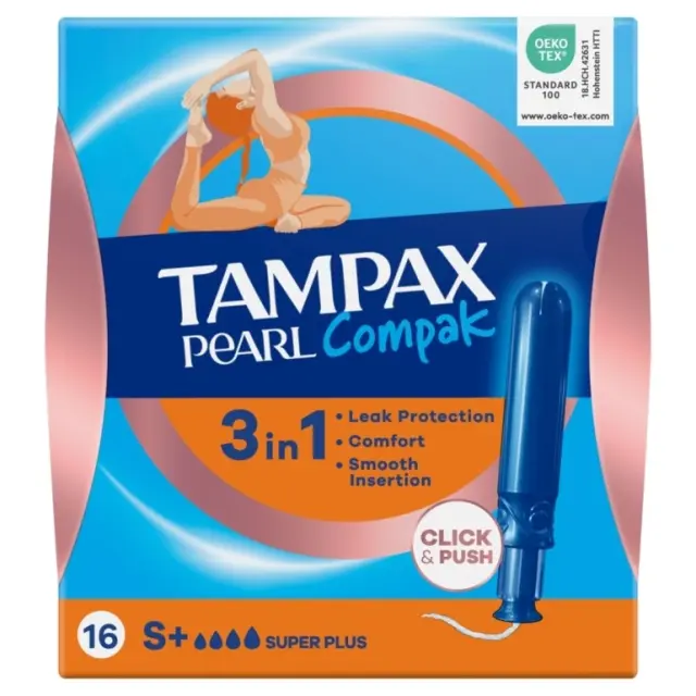 TAMPAX Compak Pearl Super Plus Ταμπόν με Απλικατέρ 16τμχ