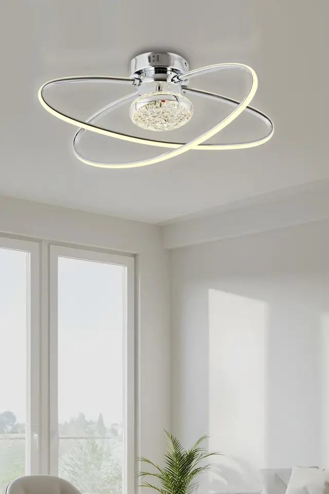 Stewehome Σετ 2 μοντέρνα φωτιστικά οροφής με led για σαλόνι καθιστικό κουζίνα παιδικό δωμάτιο από μέταλλο Πολύχρωμο 50x25x20 cm