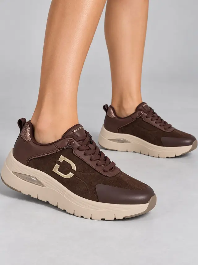 Donna Serena Sneakers Γυναικείο δέρμα/ύφασμα Καφέ DSE/146137 TDM - 37 2