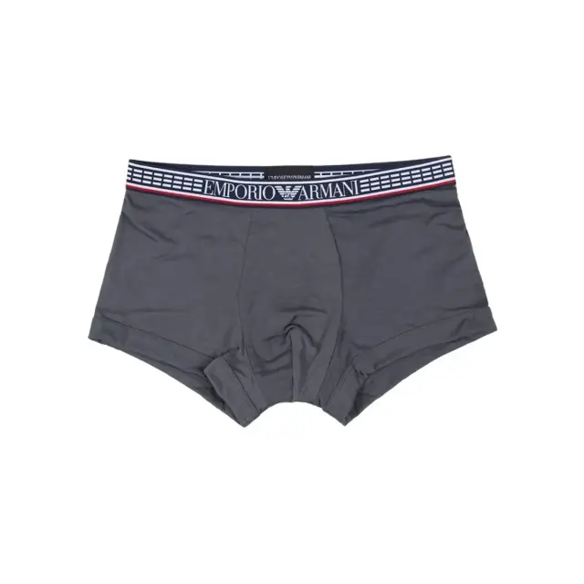 Emporio Armani Ανδρικό Boxer Silver Fit Eco-Friendly - Τριπλό Πακέτο, Χρώμα Μαρίν-Κόκκινο-Ανθρακί - S 3