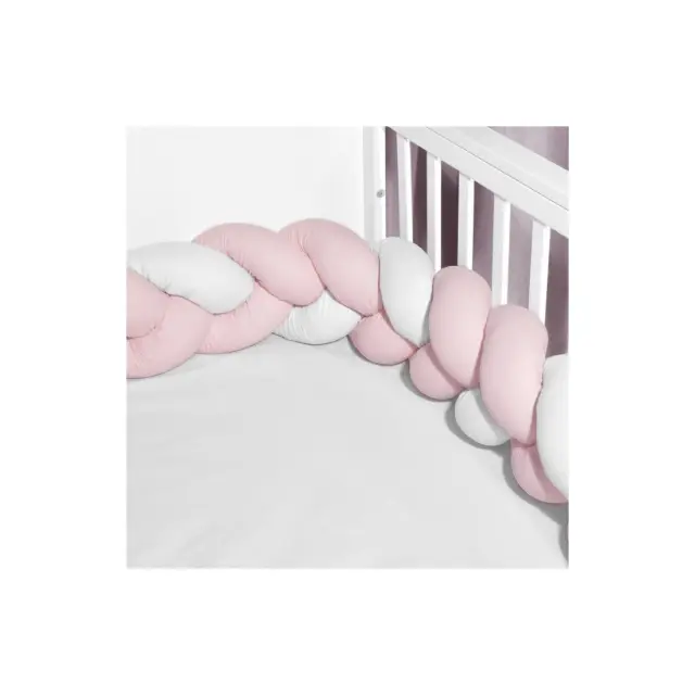 Baby Oliver Des -3120 Πλεξούδα Λευκή-Ροζ Τριπλή Βαμβακερή 20X200