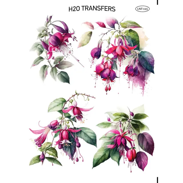 Χαρτί Easy Transfer, Λουλούδια φούξια, LNT-115, 25x35cm