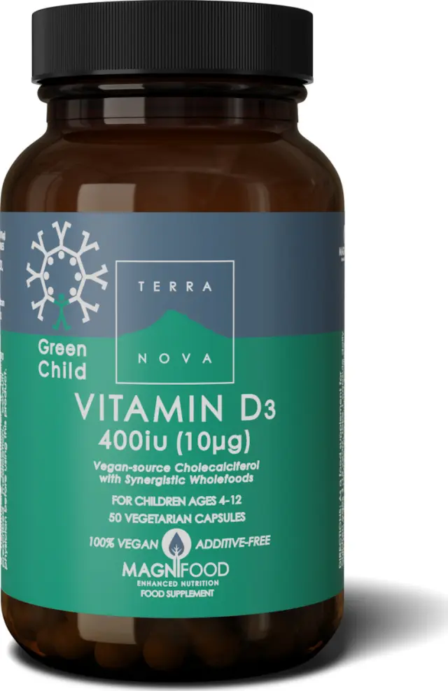 TerraNova Child Vitamin D3 Βιταμίνη για Ανοσοποιητικό 400iu 50 φυτικές κάψουλες