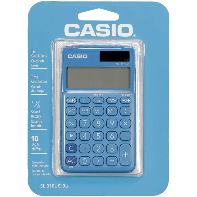 Αριθμομηχανή Dual 10 Ψηφίων LCD Display Casio SL-310UC-BU Μπλε 2