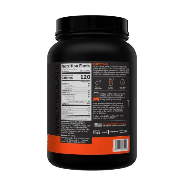 Rule1 R1 Protein Whey Isolate milk-chocolate, 1-5-lbs 3
