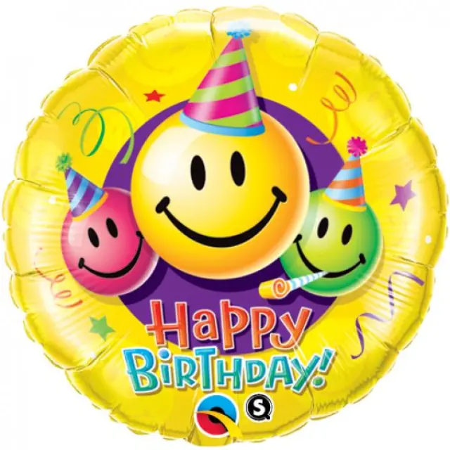 Μπαλόνι Φοιλ Happy Birthday Smiling Faces / 46εκ