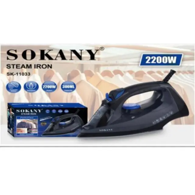Sokany Ηλεκτρικό Σίδερο Ατμού 2200W 300ml SK-11033 Μαύρο 2