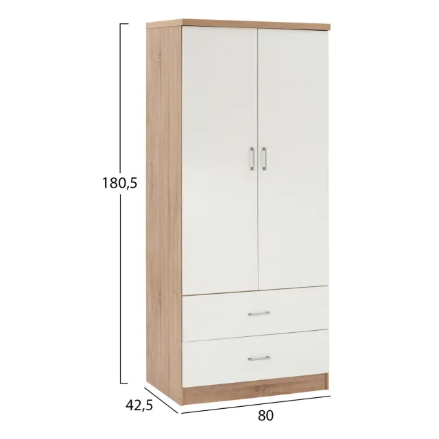 ΝΤΟΥΛΑΠΑ 2ΦΥΛΛΗ ME 2 ΣΥΡΤΑΡΙΑ FB9338.06 SONAMA-ΛΕΥΚΗ 80Χ42,5Χ180,5Υ εκ. 2