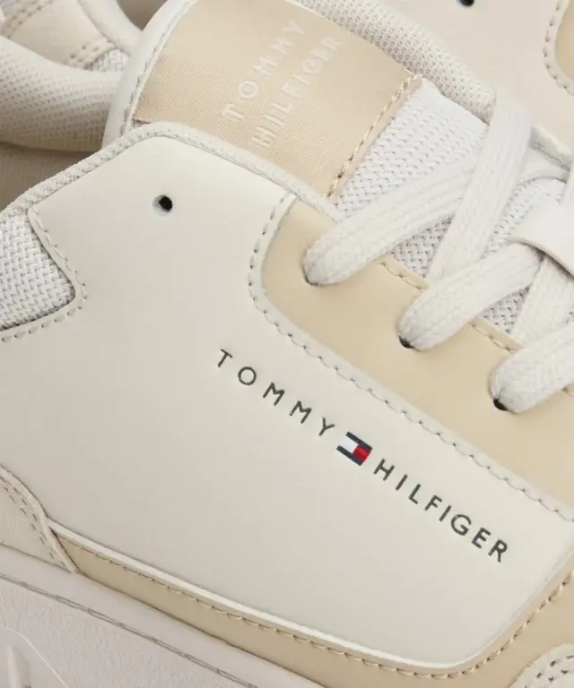 Tommy Hilfiger – Ανδρικά Δερμάτινα Sneakers Th Basket Core Lth Mix Ess FM0FM05058-PQT Γκρι 3