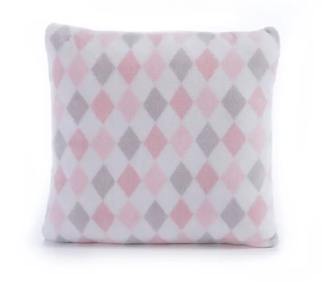 Nef-Nef Homeware Μαξιλάρι Fleece Sweet Rhombus 35x35 Pink