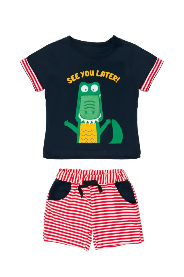 Σετ Ρούχων Baby Crocodile Μπλε Σκούρο