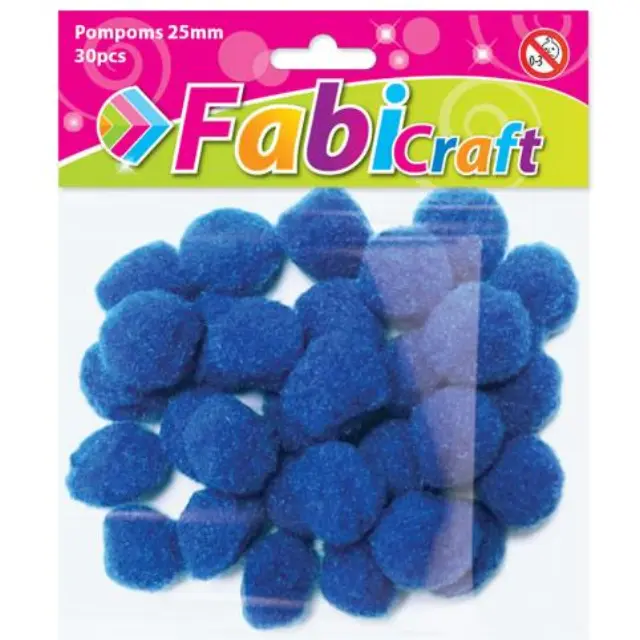 Pompoms Fabi 2.5cm 30τεμ Μπλε