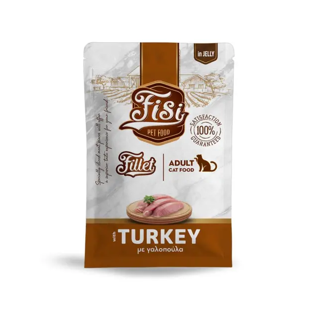 Fisi Fillet Adult Cat Γαλοπούλα Σε Ζελέ Pouch 24x85gr